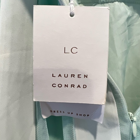 NWT Lauren Conrad Slip Dress Mint Green Mesh Stripe size 2 - Picture 7 of 8